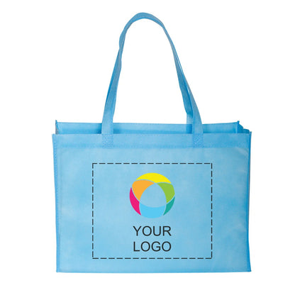 Non-Woven Box Gusset Tote with 22 in Reinforced Handles, 12 x 16 in