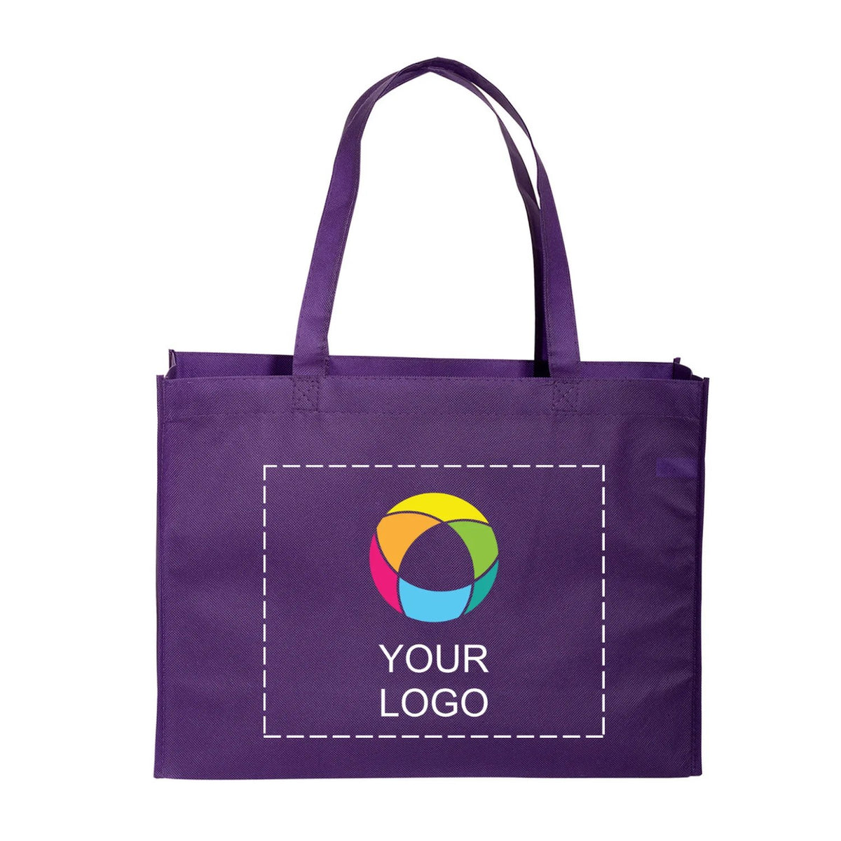 Non-Woven Box Gusset Tote with 22 in Reinforced Handles, 12 x 16 in