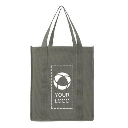 Coated Water Resistant Non-Woven Shopping Tote, 15 x 13 x 10 in