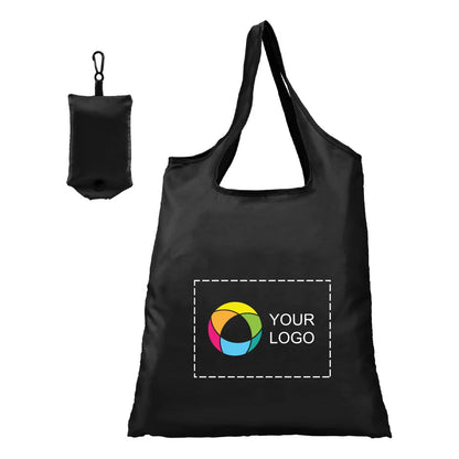 210D Polyester Foldable Shopping Tote in Clip Pouch, 24.3 x 15 in