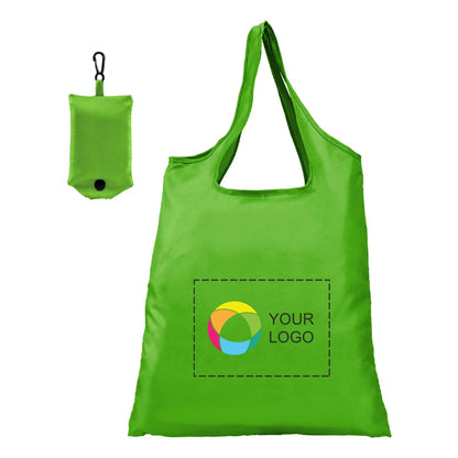 210D Polyester Foldable Shopping Tote in Clip Pouch, 24.3 x 15 in