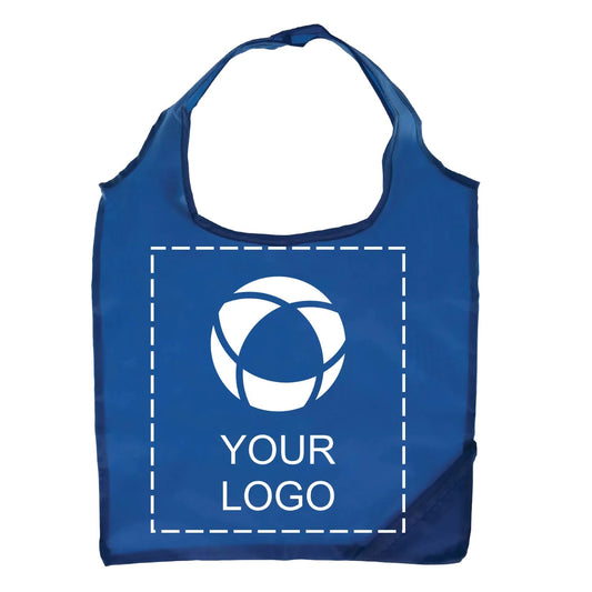 Foldable 210D Polyester Shopper with Drawstring Corner Pocket, 16 x 15.4 in