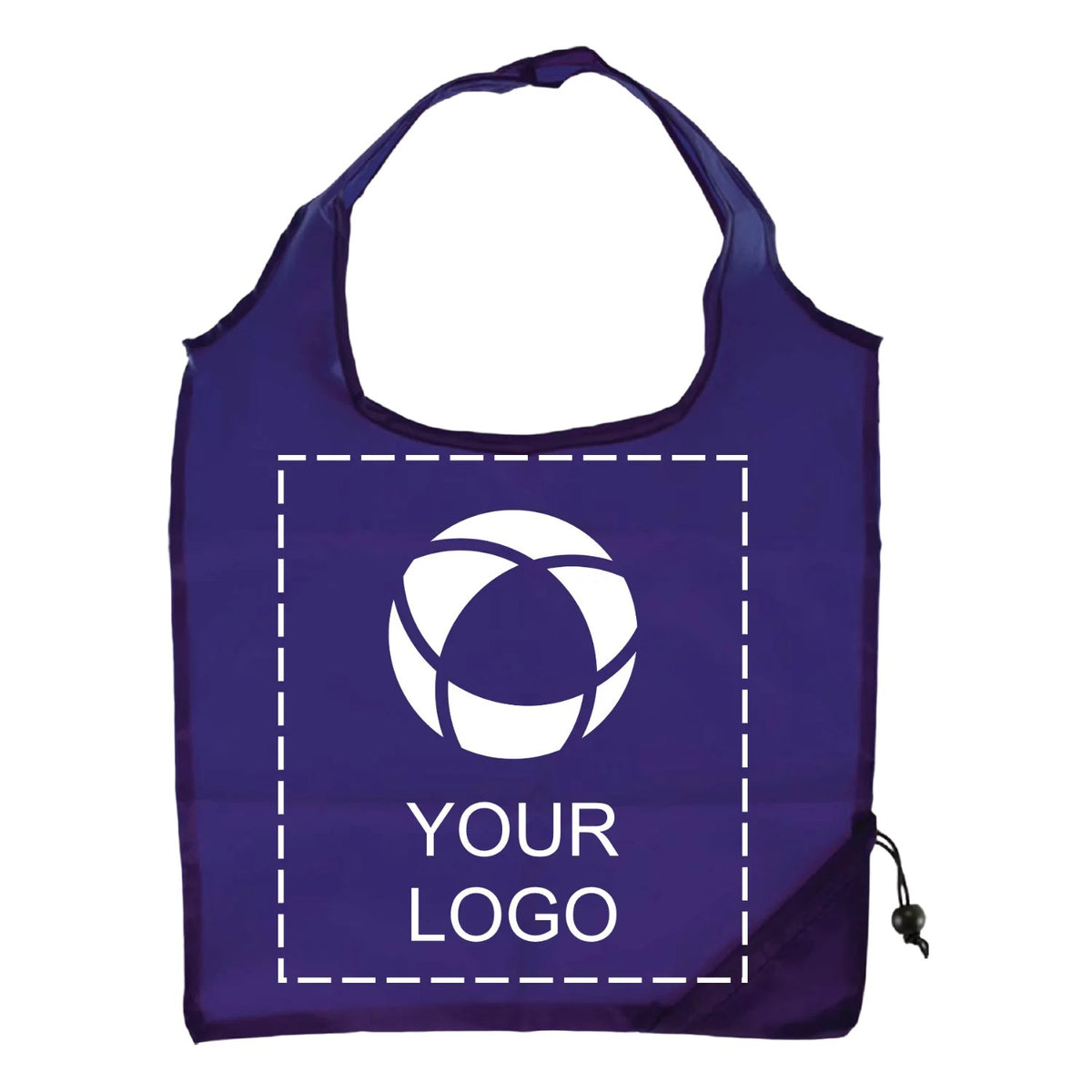 Foldable 210D Polyester Shopper with Drawstring Corner Pocket, 16 x 15.4 in