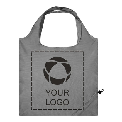 Foldable 210D Polyester Shopper with Drawstring Corner Pocket, 16 x 15.4 in