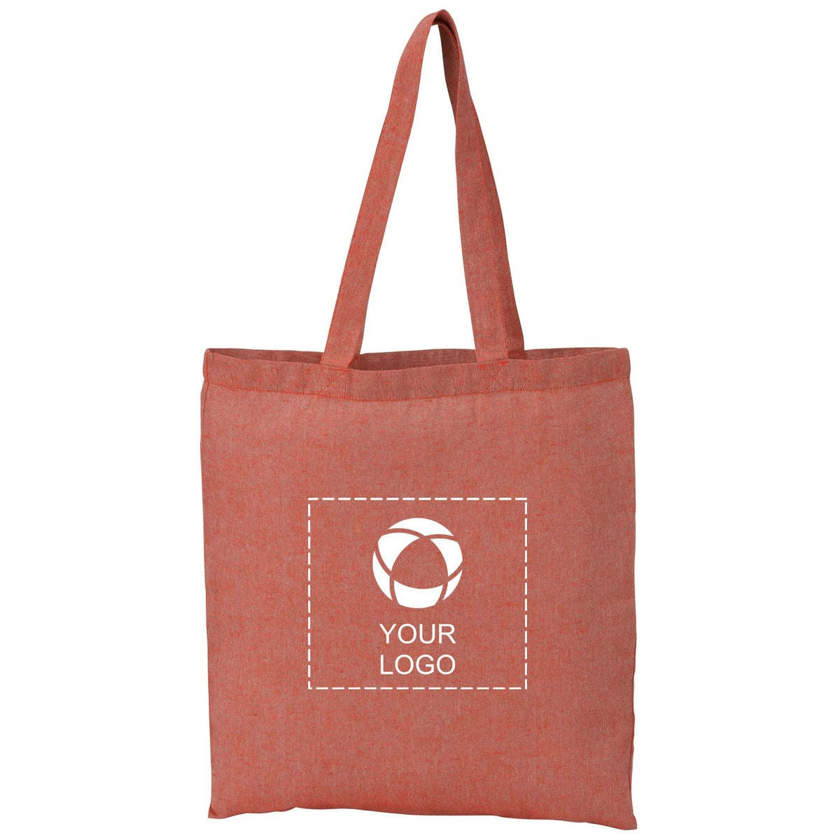Recycled Cotton Twill Tote Bag for Bulk Logo Orders, 16.5 x 15 in