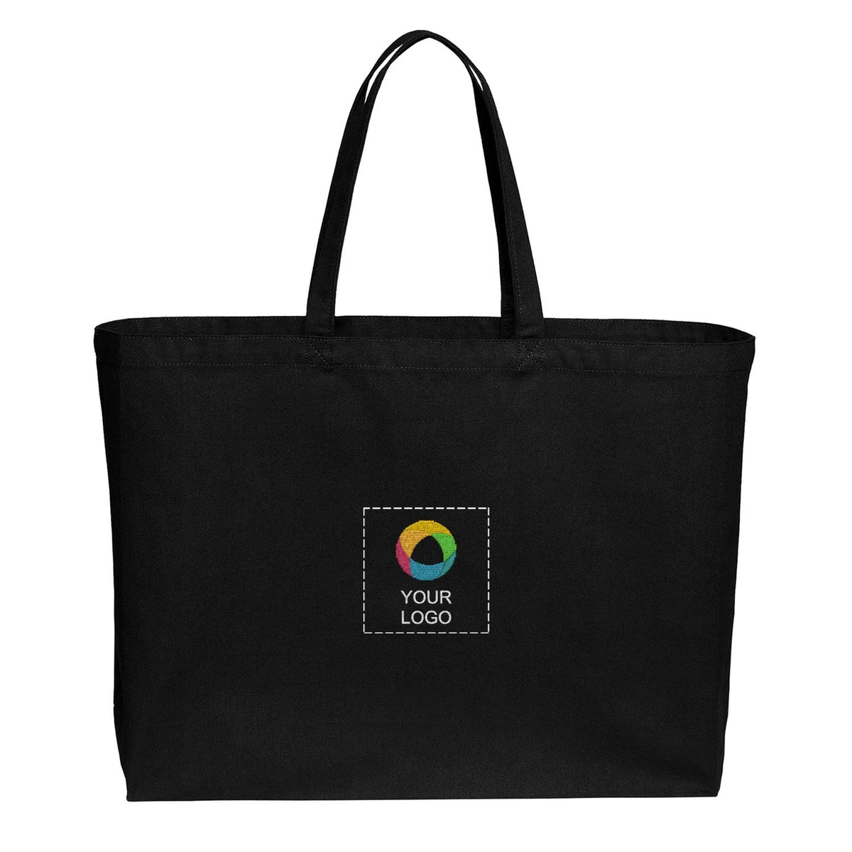 Jumbo 12 oz Cotton Canvas Tote Bag with Self Fabric Handles, 15 x 20 in
