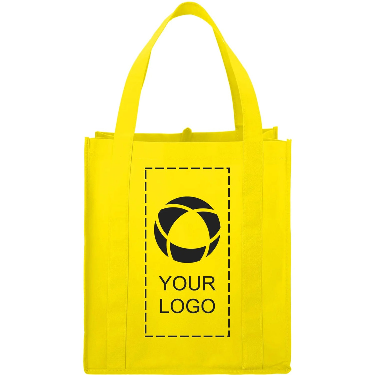 80 GSM Non-Woven Shopping Tote with Bottom Board, 14.5 x 13 x 10 in