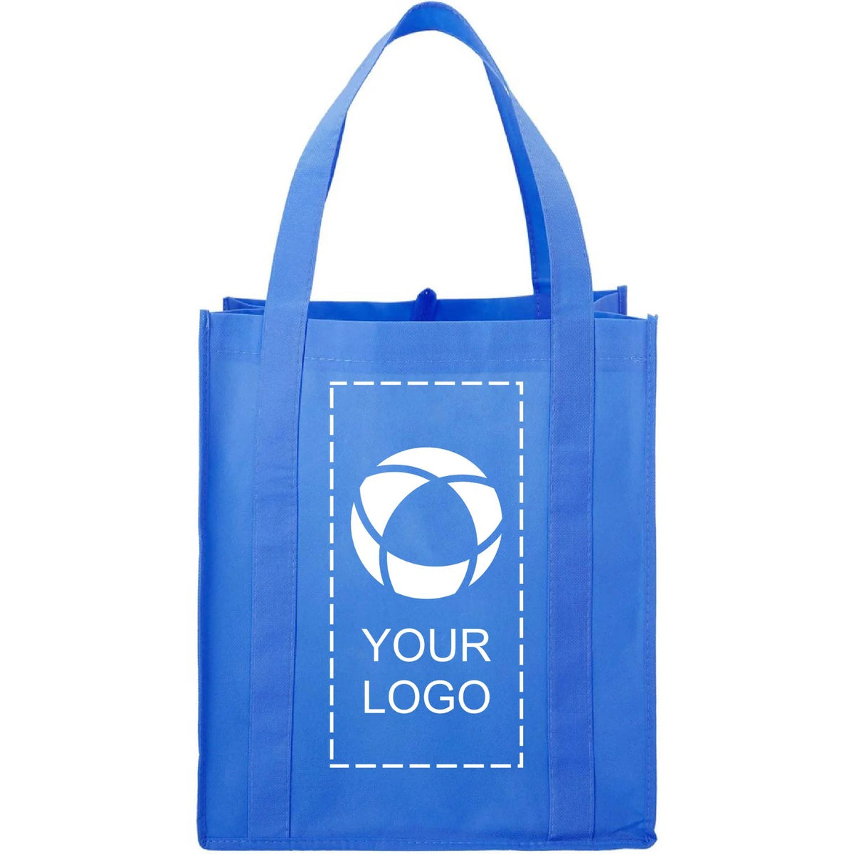 80 GSM Non-Woven Shopping Tote with Bottom Board, 14.5 x 13 x 10 in