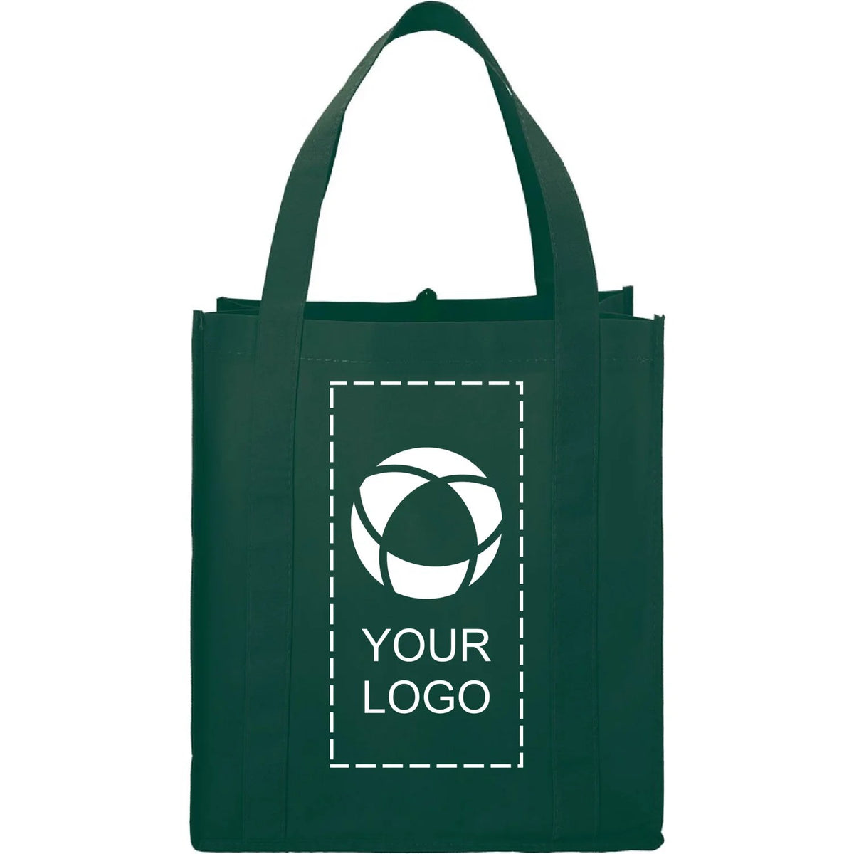 80 GSM Non-Woven Shopping Tote with Bottom Board, 14.5 x 13 x 10 in
