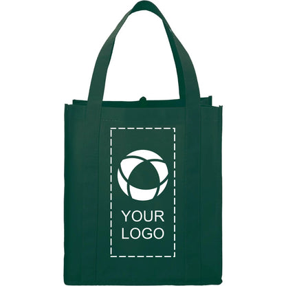 80 GSM Non-Woven Shopping Tote with Bottom Board, 14.5 x 13 x 10 in