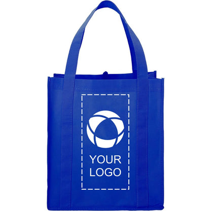 80 GSM Non-Woven Shopping Tote with Bottom Board, 14.5 x 13 x 10 in