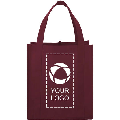 80 GSM Non-Woven Shopping Tote with Bottom Board, 14.5 x 13 x 10 in
