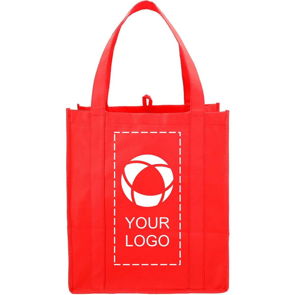 80 GSM Non-Woven Shopping Tote with Bottom Board, 14.5 x 13 x 10 in