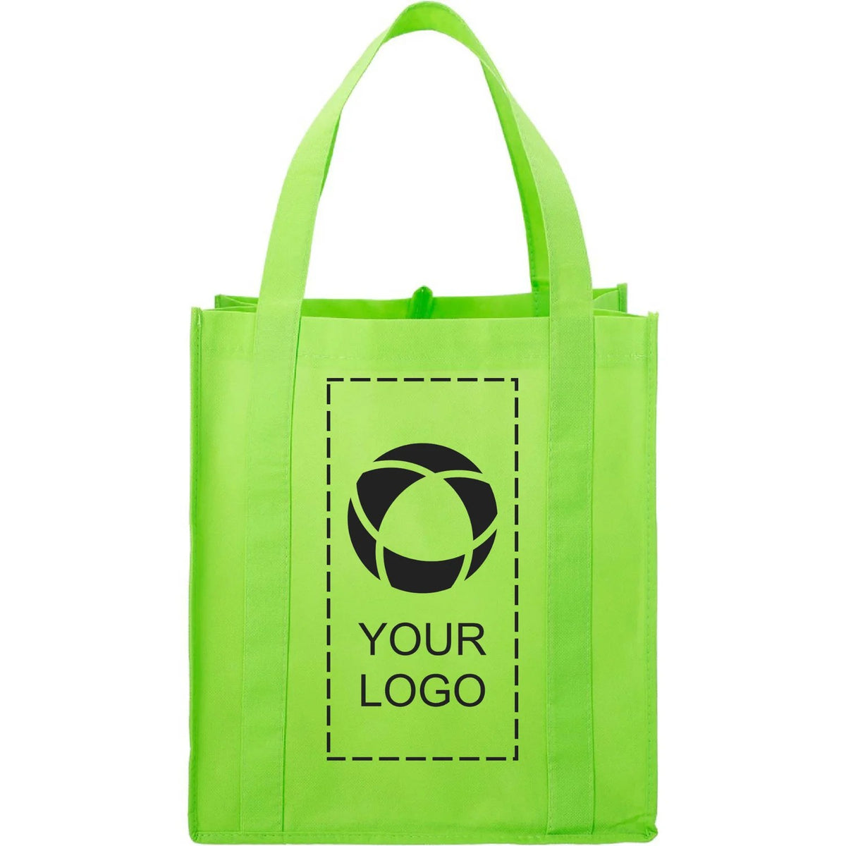 80 GSM Non-Woven Shopping Tote with Bottom Board, 14.5 x 13 x 10 in