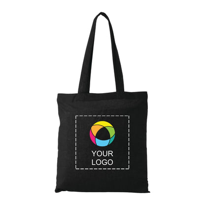 Slim 4 oz Cotton Canvas Promo Tote with 29 in Handles, 15 x 14.5 in