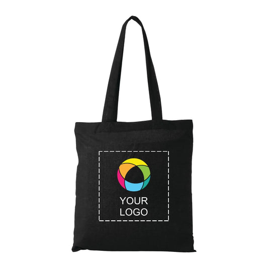Slim 4 oz Cotton Canvas Promo Tote with 29 in Handles, 15 x 14.5 in