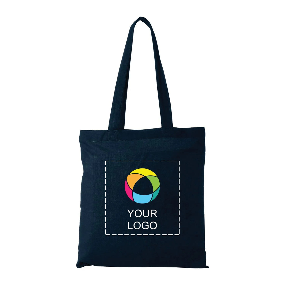 Slim 4 oz Cotton Canvas Promo Tote with 29 in Handles, 15 x 14.5 in
