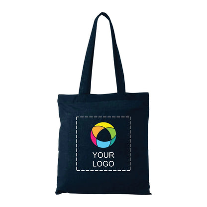 Slim 4 oz Cotton Canvas Promo Tote with 29 in Handles, 15 x 14.5 in