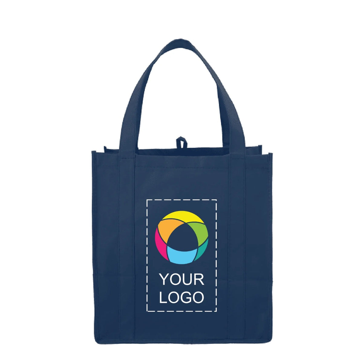 Non-Woven Polypropylene Grocery Tote with Bottom Board, 13 x 12.25 in