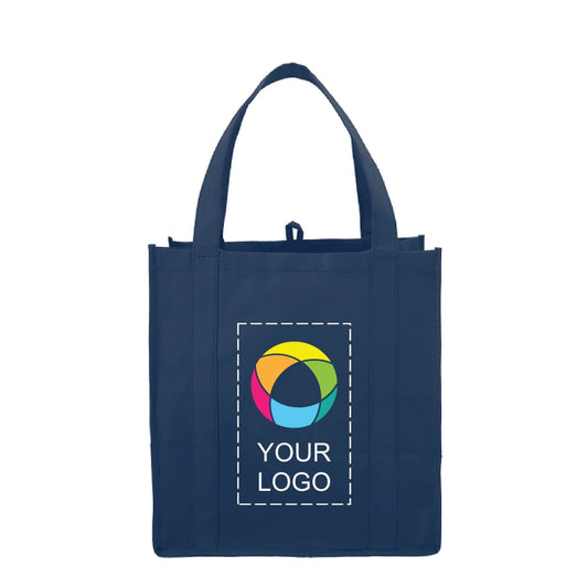 Non-Woven Polypropylene Grocery Tote with Bottom Board, 13 x 12.25 in