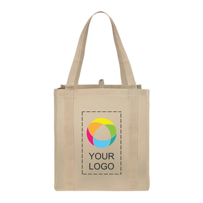 Non-Woven Polypropylene Grocery Tote with Bottom Board, 13 x 12.25 in