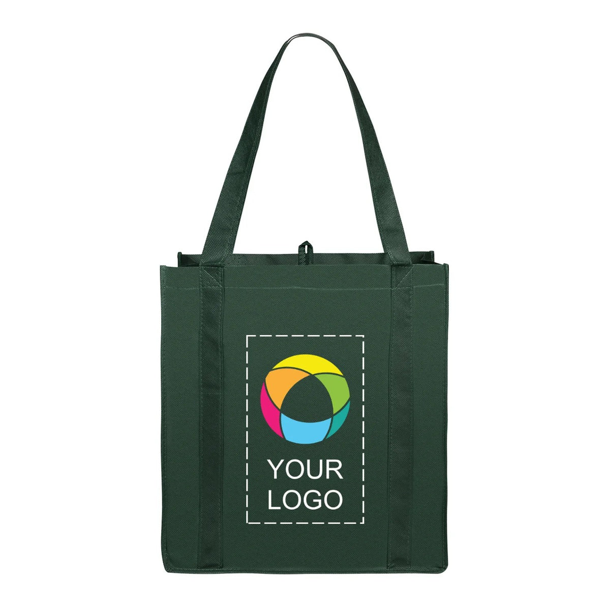 Non-Woven Polypropylene Grocery Tote with Bottom Board, 13 x 12.25 in