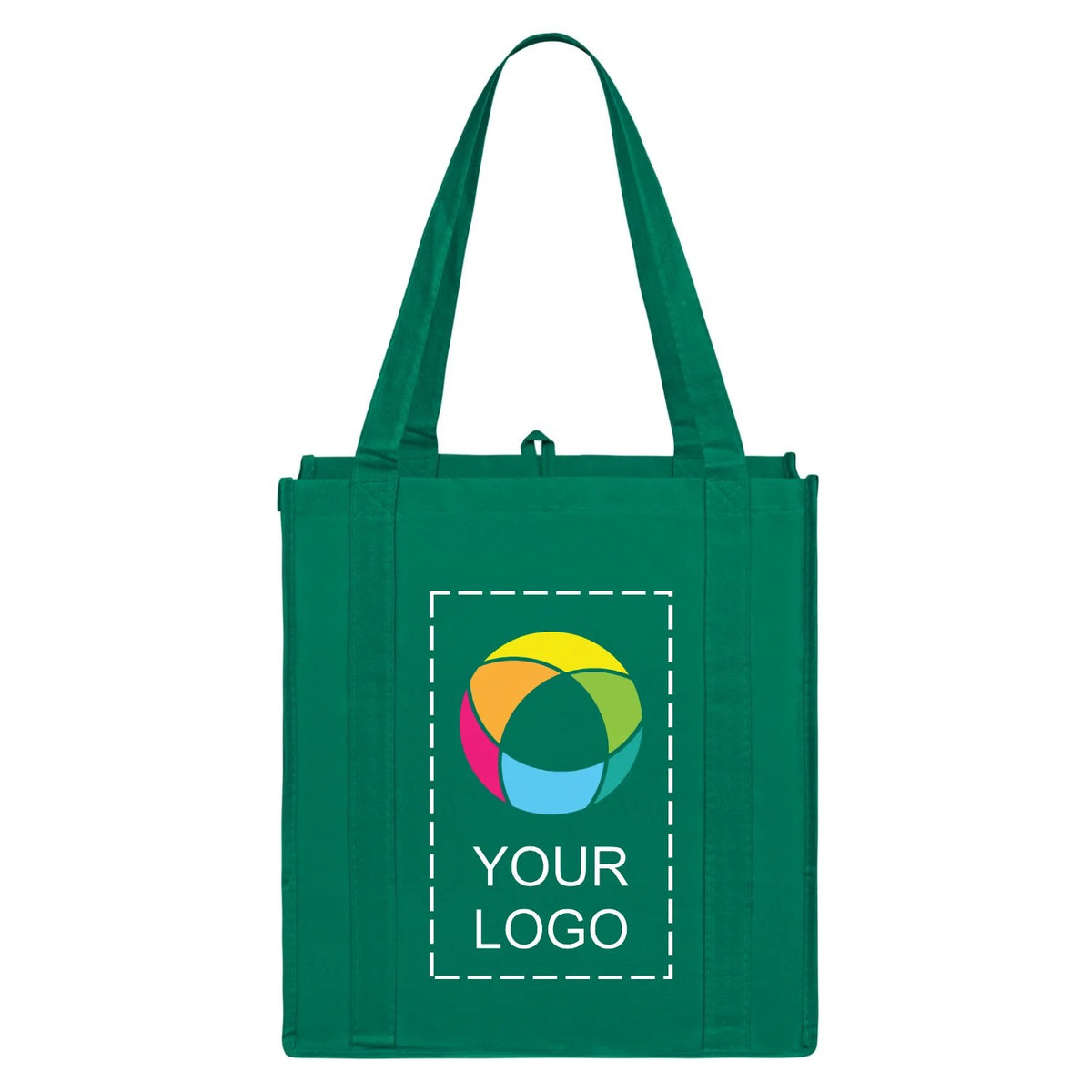 Non-Woven Polypropylene Grocery Tote with Bottom Board, 13 x 12.25 in