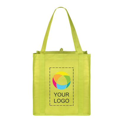 Non-Woven Polypropylene Grocery Tote with Bottom Board, 13 x 12.25 in