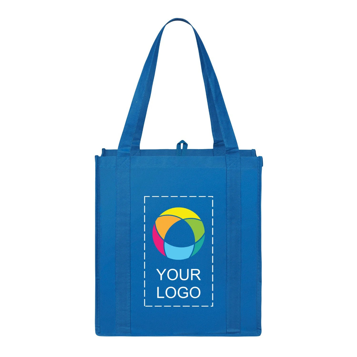 Non-Woven Polypropylene Grocery Tote with Bottom Board, 13 x 12.25 in