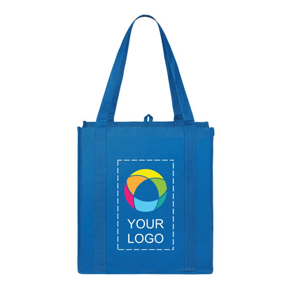 Non-Woven Polypropylene Grocery Tote with Bottom Board, 13 x 12.25 in