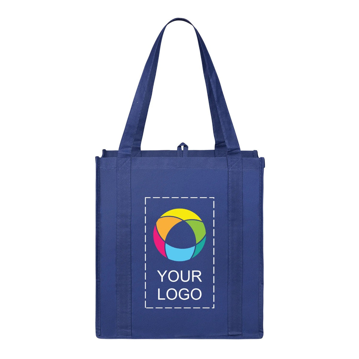 Non-Woven Polypropylene Grocery Tote with Bottom Board, 13 x 12.25 in
