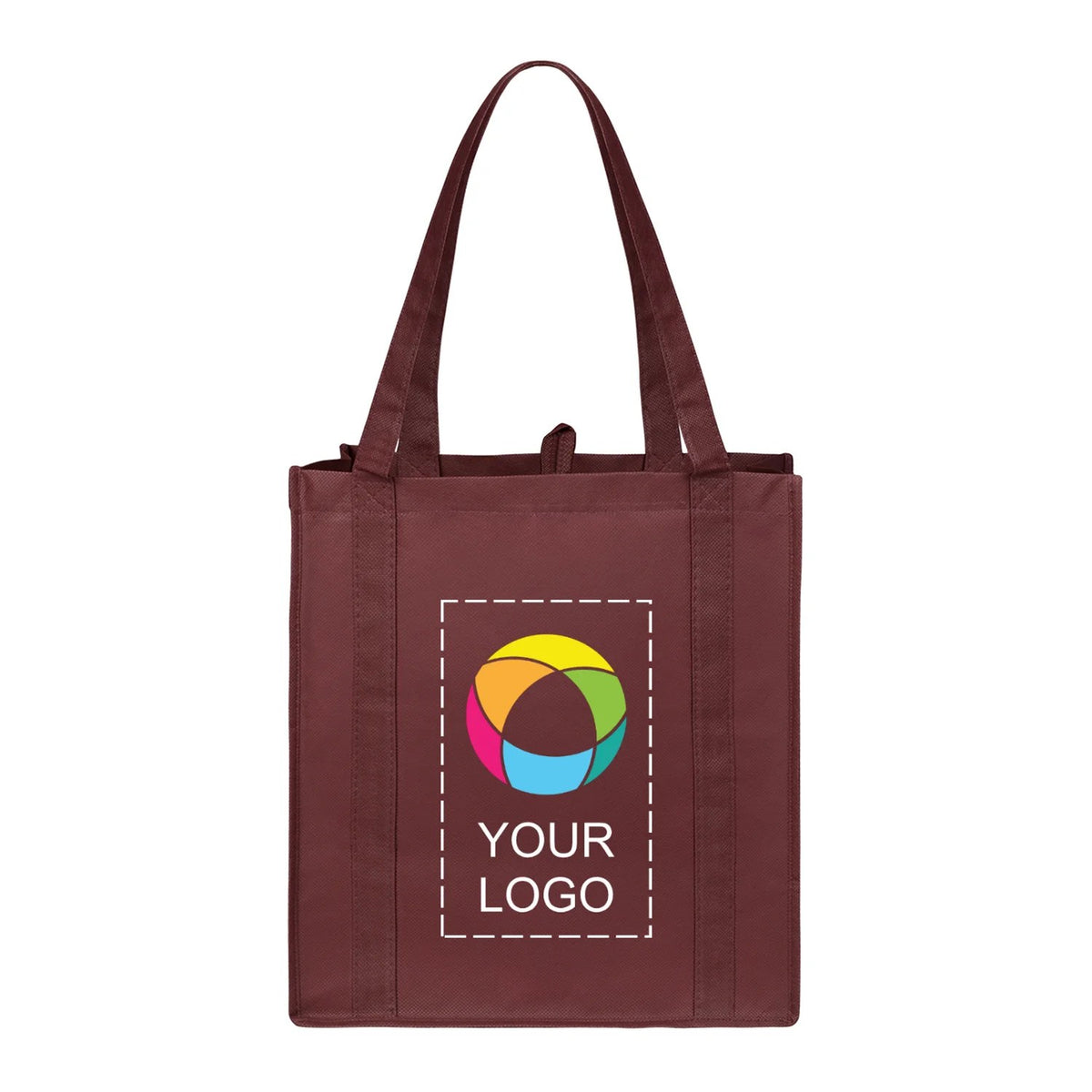 Non-Woven Polypropylene Grocery Tote with Bottom Board, 13 x 12.25 in