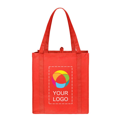 Non-Woven Polypropylene Grocery Tote with Bottom Board, 13 x 12.25 in