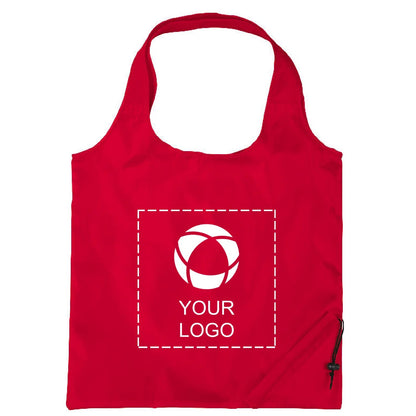 Packable Polyester Promo Tote Bag with Built-In Pouch, 15 x 15.5 in