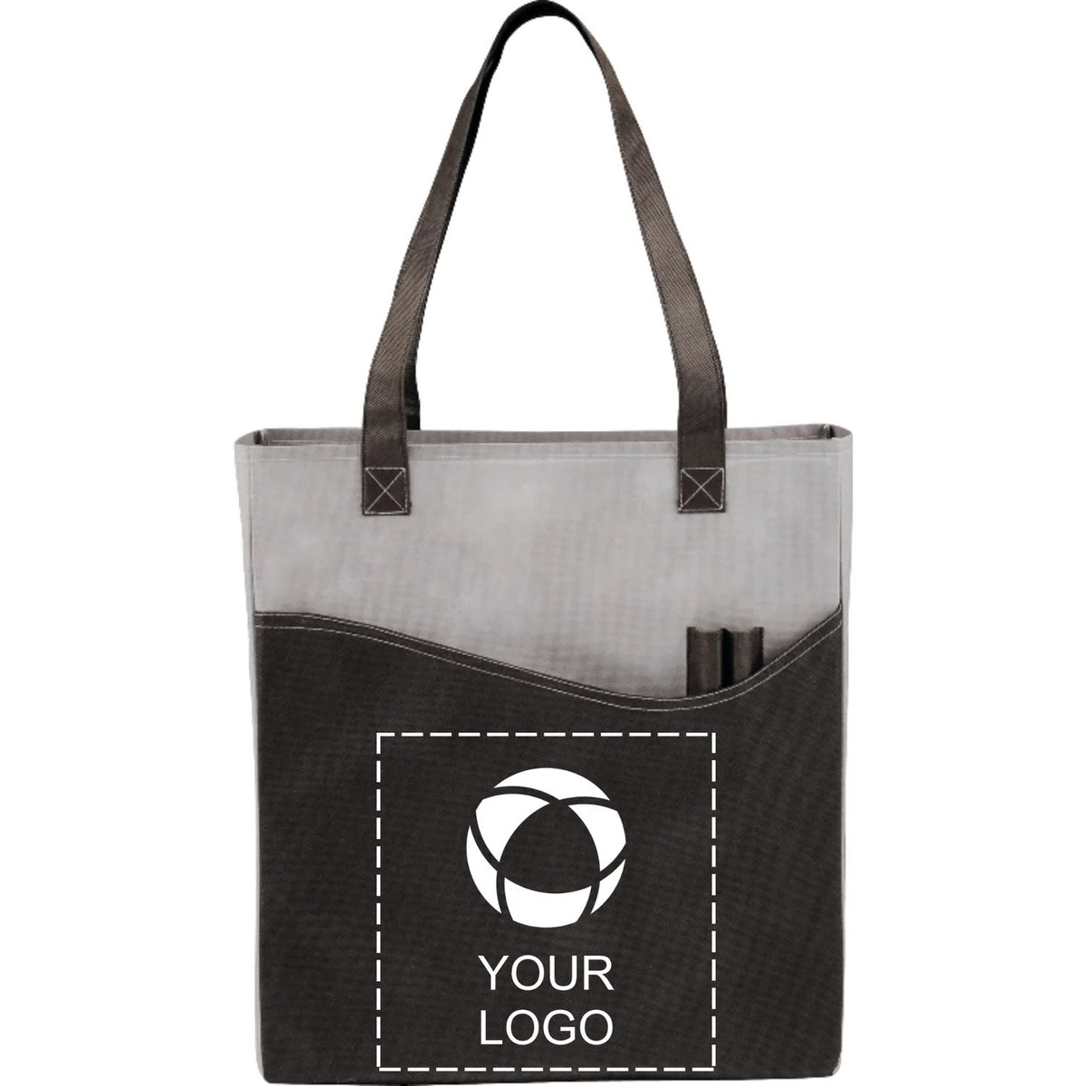 Non-Woven Convention Tote with Front Pocket and Pen Pockets, 17 x 15 in