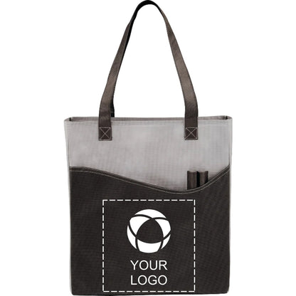 Non-Woven Convention Tote with Front Pocket and Pen Pockets, 17 x 15 in