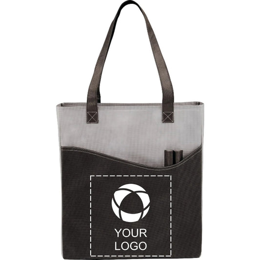 Non-Woven Convention Tote with Front Pocket and Pen Pockets, 17 x 15 in
