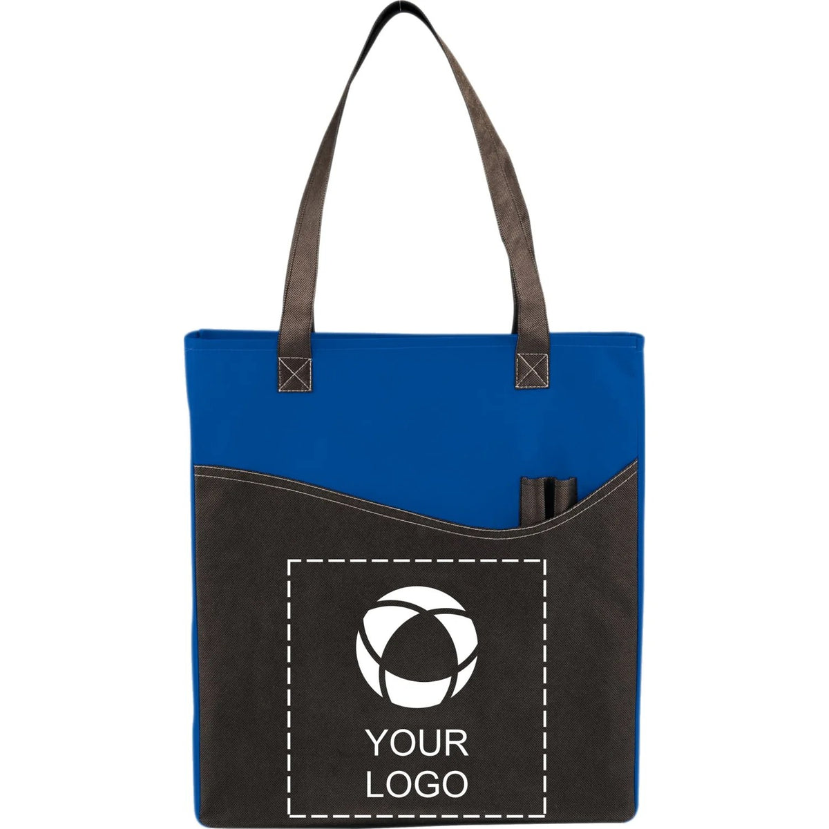 Non-Woven Convention Tote with Front Pocket and Pen Pockets, 17 x 15 in