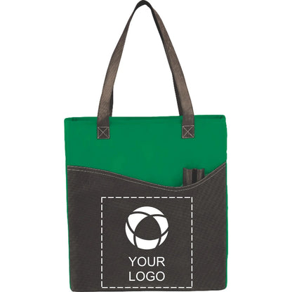 Non-Woven Convention Tote with Front Pocket and Pen Pockets, 17 x 15 in