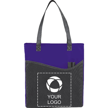 Non-Woven Convention Tote with Front Pocket and Pen Pockets, 17 x 15 in
