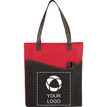 Non-Woven Convention Tote with Front Pocket and Pen Pockets, 17 x 15 in
