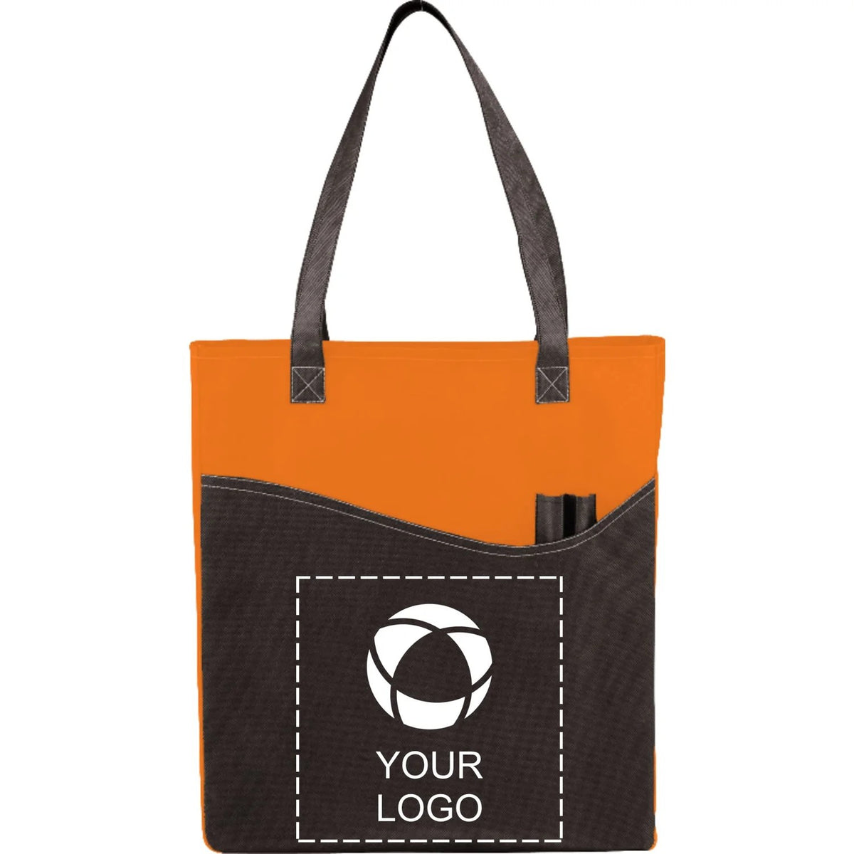 Non-Woven Convention Tote with Front Pocket and Pen Pockets, 17 x 15 in