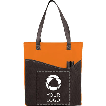 Non-Woven Convention Tote with Front Pocket and Pen Pockets, 17 x 15 in