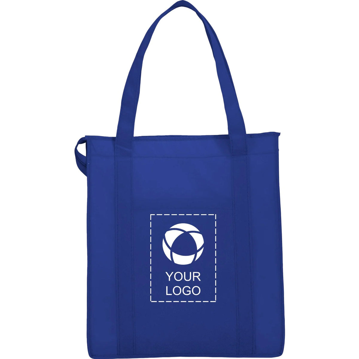 Insulated Non-Woven Zippered Grocery Cooler Tote, 15 x 13 x 9 in