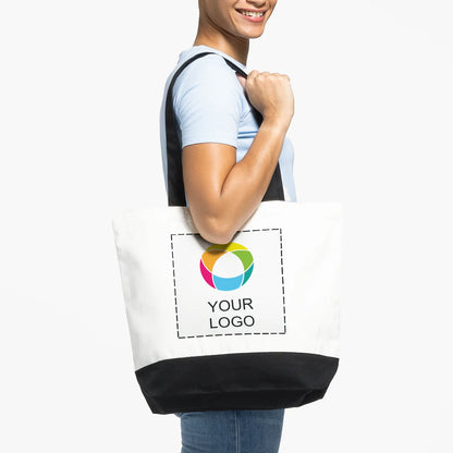 Large Cotton Canvas Tote Bag with Long Handles, 15 x 18.5 in