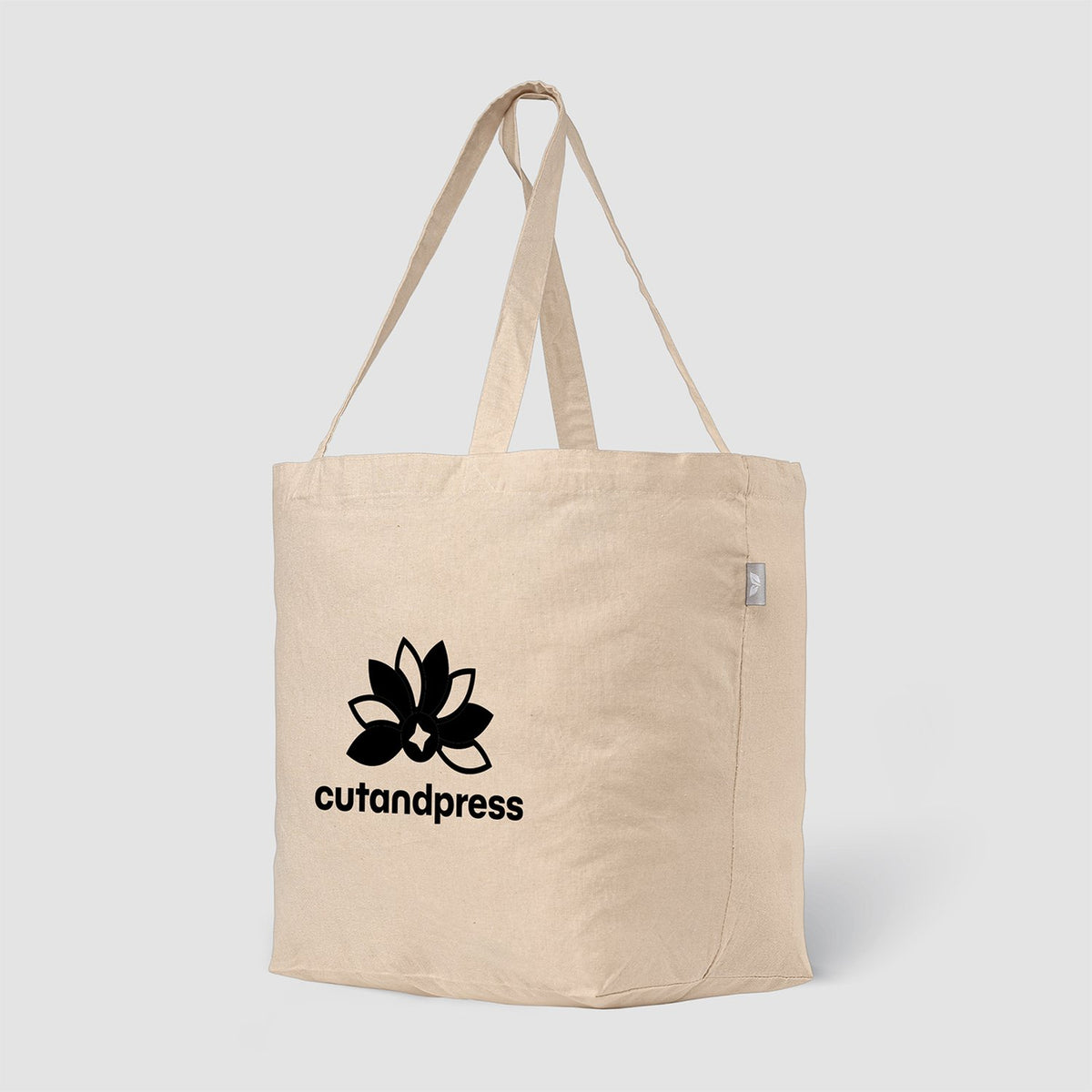 Recycled Cotton Blend Open Top Grocery Tote Bag, 13 x 19.7 in