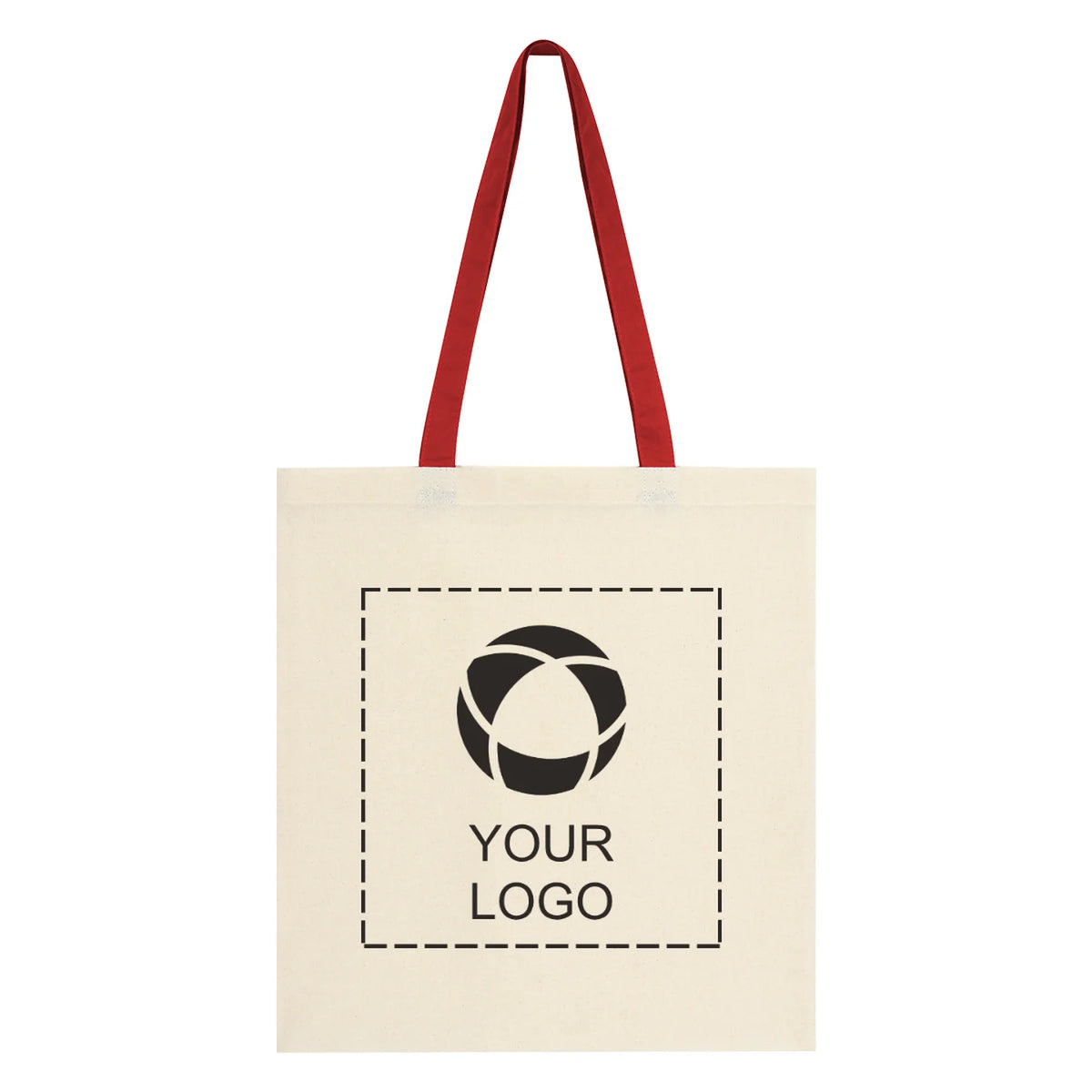 Lightweight 4 oz Cotton Canvas Tote with 24 in Handles, 16.25 x 15 in
