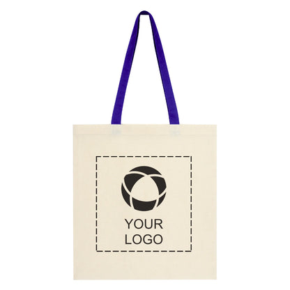 Lightweight 4 oz Cotton Canvas Tote with 24 in Handles, 16.25 x 15 in