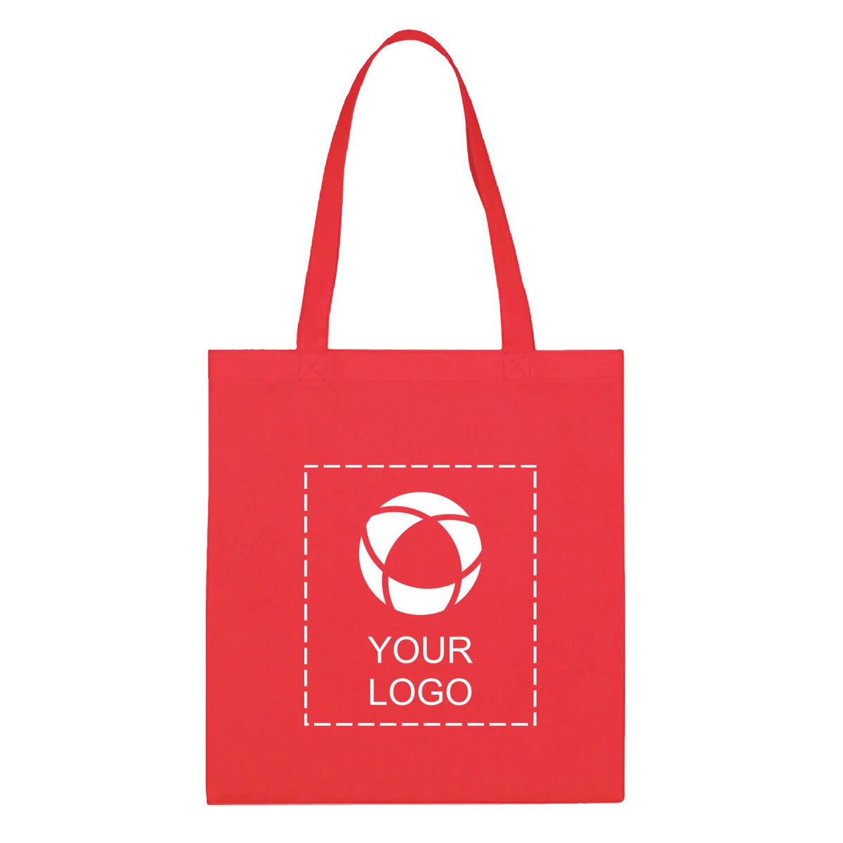 Coated Non-Woven Tote Bag with 22 in Handles, 13.75 x 13.1 in