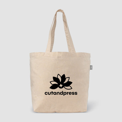 Recycled Cotton Blend Open Top Grocery Tote Bag, 13 x 19.7 in